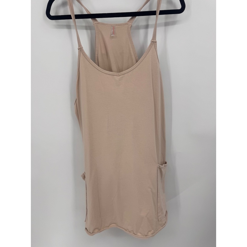 Free‎ People Hot Shot Dress Women Medium Tan Built-in Bodysuit Activewear